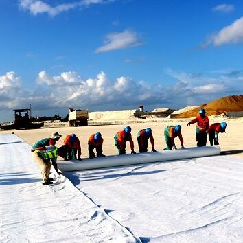 Géotextile non tissé à filament continu de longue durée pour le soutien des infrastructures des pistes aéroportuaires