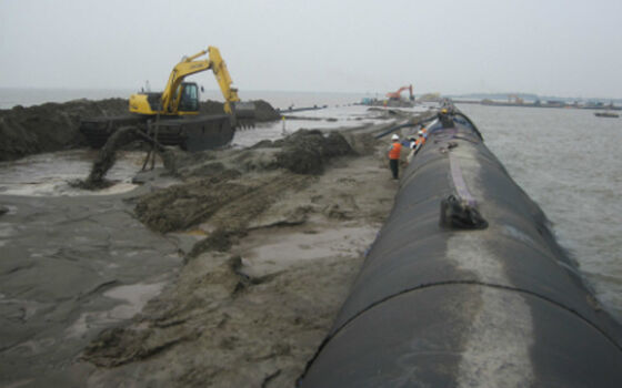 Flat Seamed PP Geotextile Bag for Environmental Remediation Dewatering