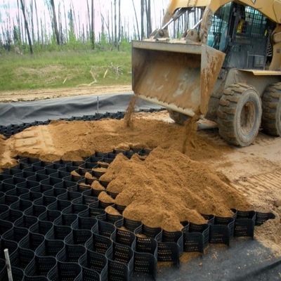 La stabilisation verte noire de gravier de Geocell de HDPE a perforé